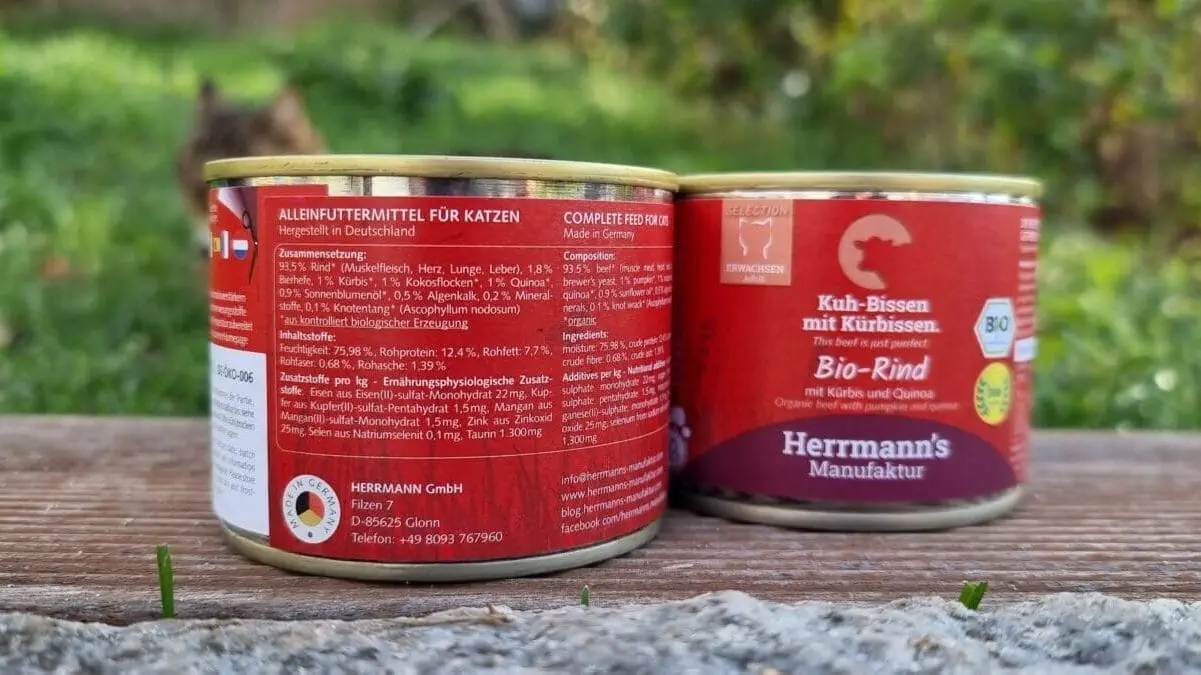 Herrmanns Katzenfutter Deklaration