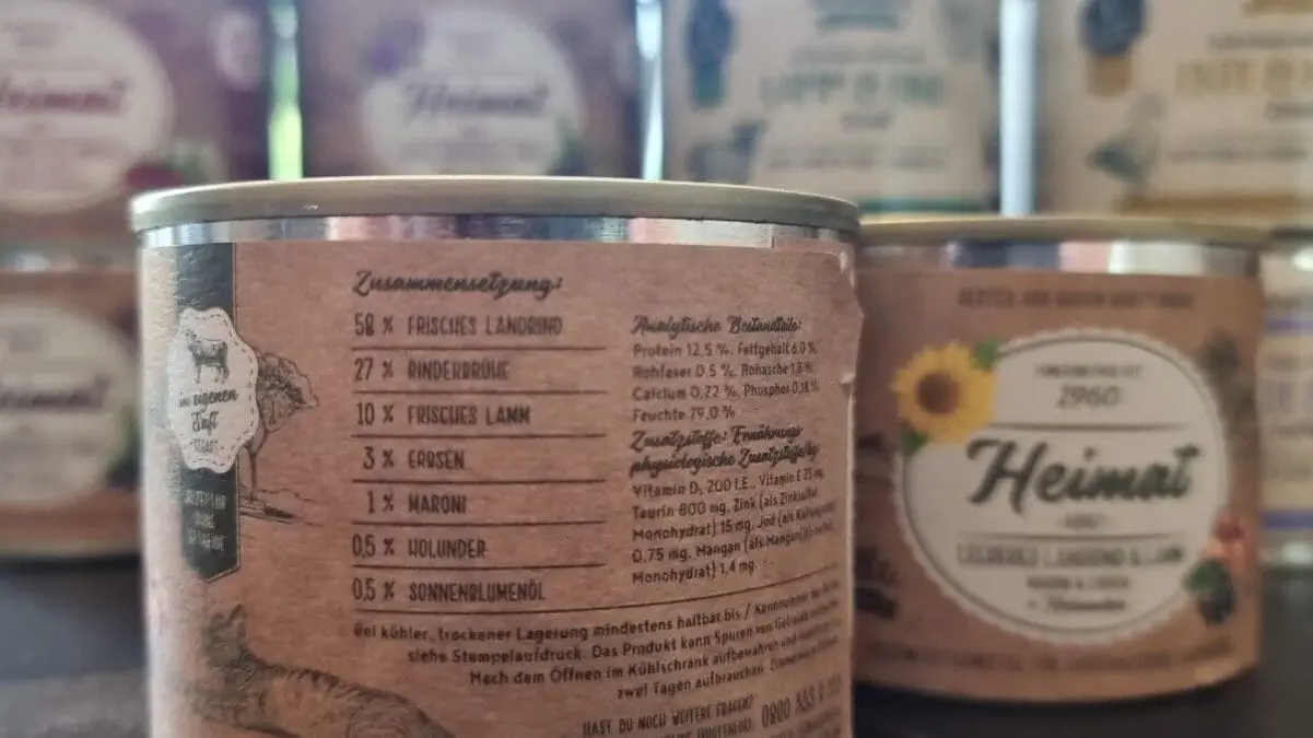Deklaration auf einer Dose Sanabelle
